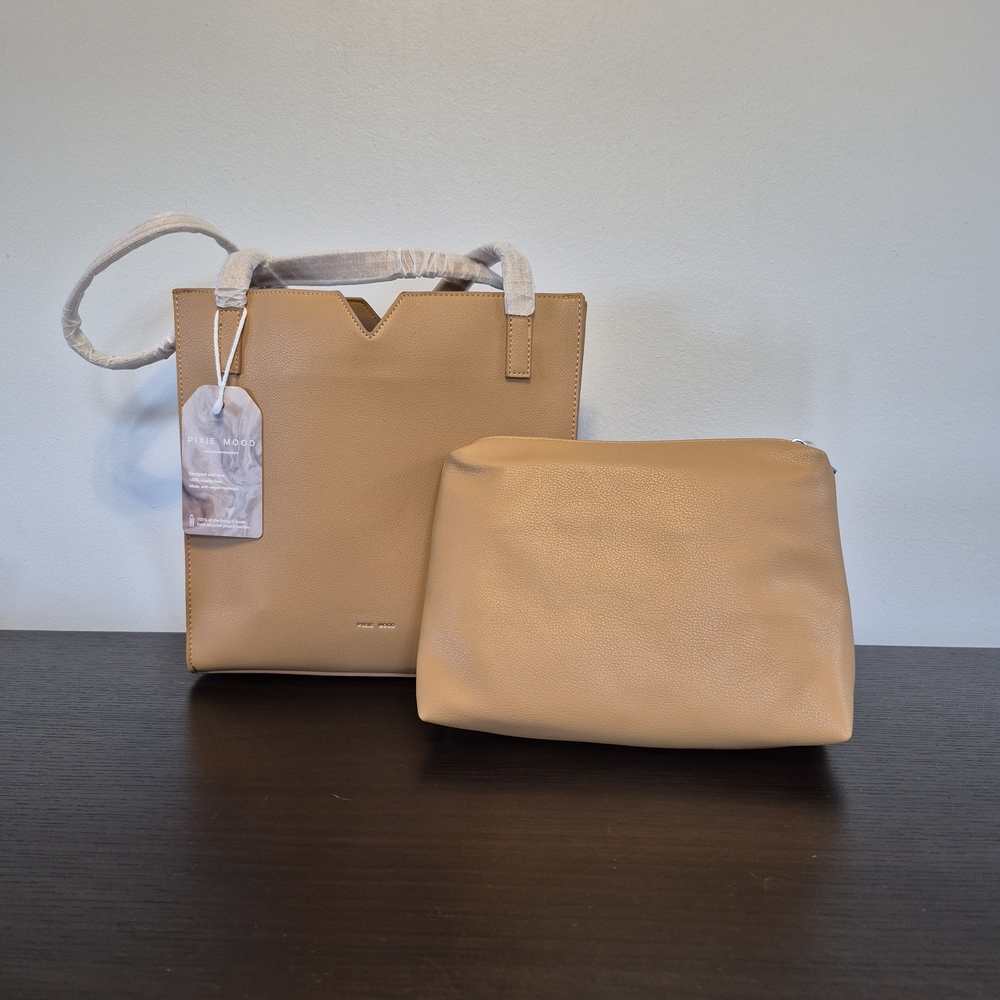 Pixie Mood Tan Tote with Matching Pouch
